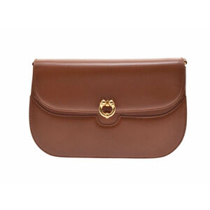 Gucci chain shoulder bag calfskin Camel Brown
